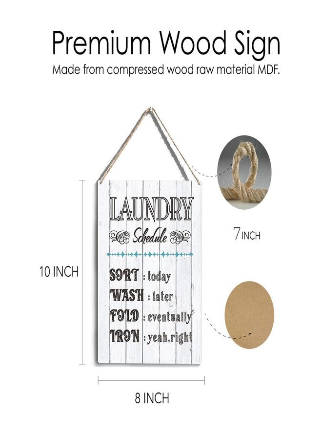 FREHVN Rustic Laundry Schedule Wood Sign the Laundry Rules Wooden Signs Rustic Hanging Plaque Home Wall Art "8 x 10", Perfect Sign Wall Decor for Bathroom Laundry Room - Image 3